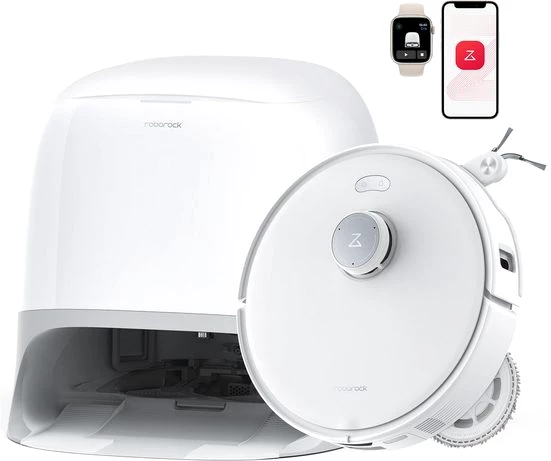 Roborock Nass-Trocken-Saugroboter Qrevo Curv, 18.500 PA Saugkraft, Hindernisserkennung