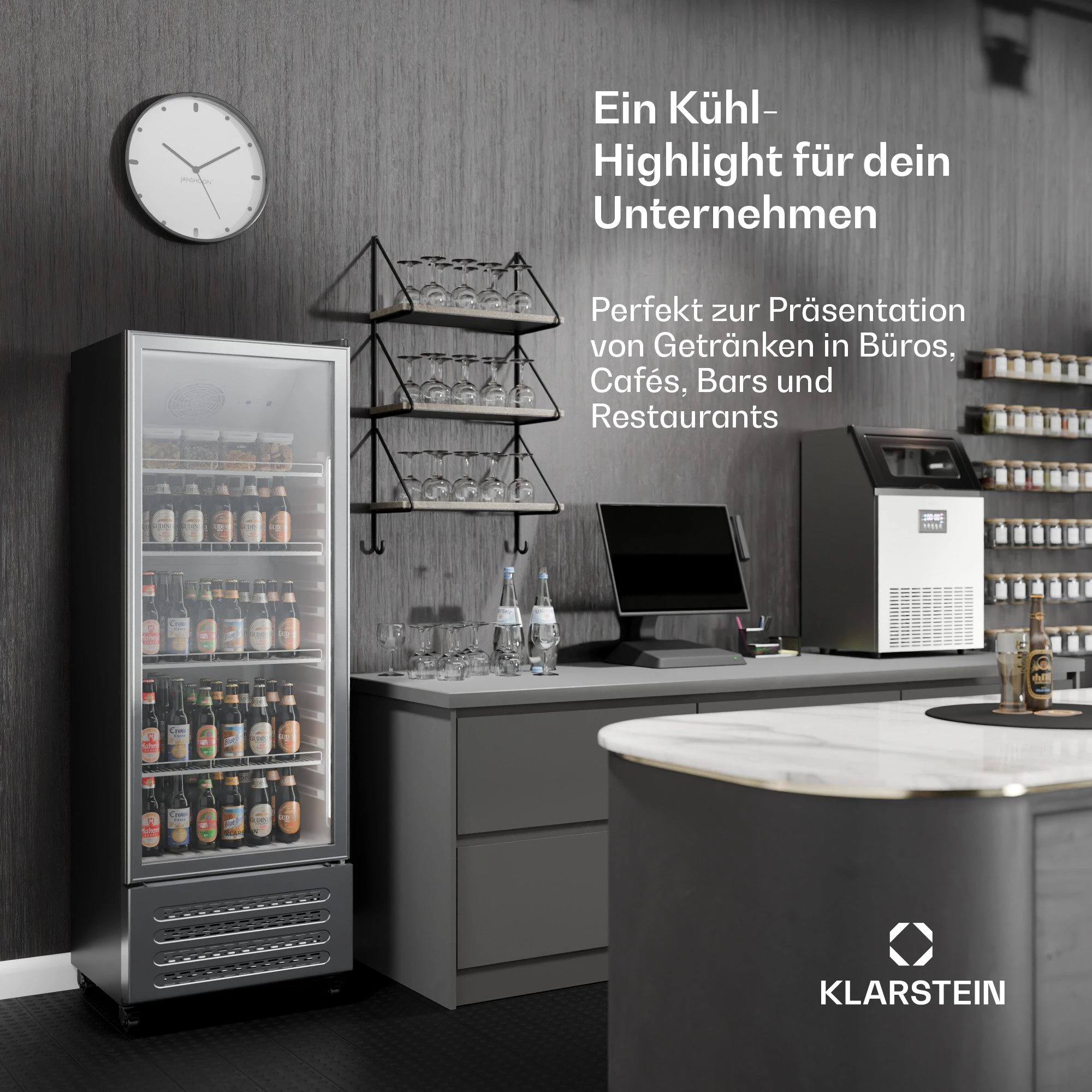 Klarstein Getränkekühlschrank HEA-GCoolerSS-270L 10046642, 170.5 cm hoch, 59.5 cm breit