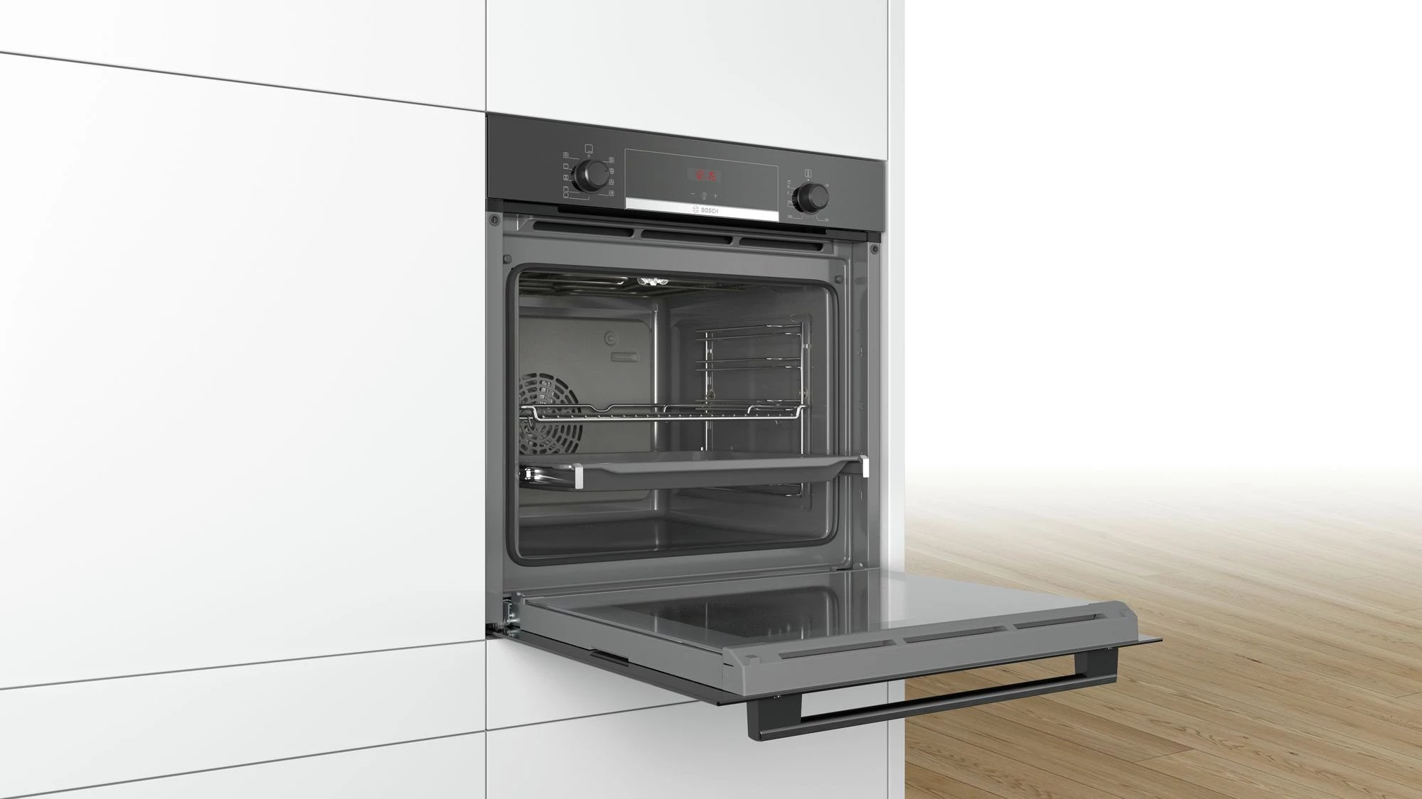 BOSCH Backofen-Set Backofen Teleskopauszug EEK: A + PKM Induktionskochfeld schwarz 60cm
