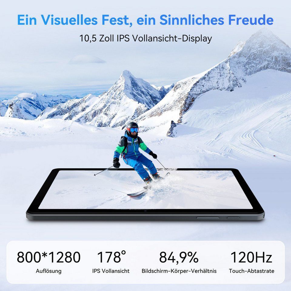 TABWEE T80 Android 16 (OTA-Update) WLAN 10-Zoll-Tablet mit 64/128 GB Tablet (10.