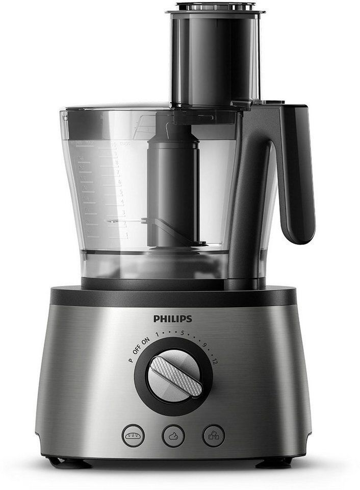 Philips Kompakt-Küchenmaschine HR7778/00, 1300 W, 2 l Schüssel, inkl. Knethaken,