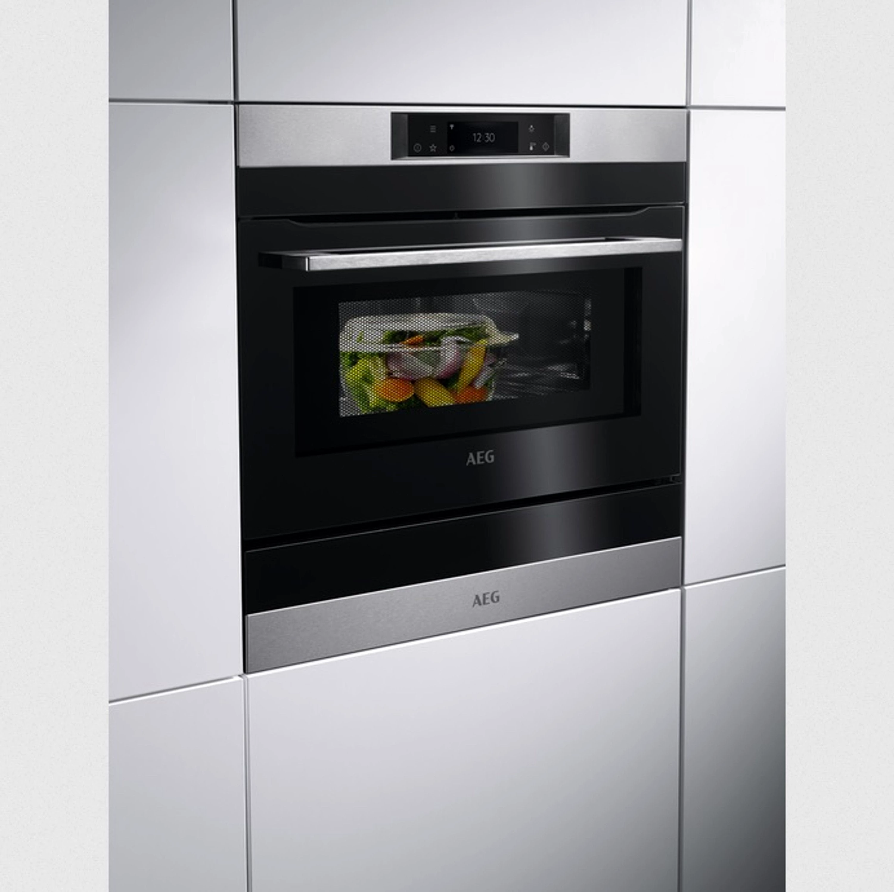 AEG Minibackofen KMK761080M, Grill-Funktion, Schnellaufheizung