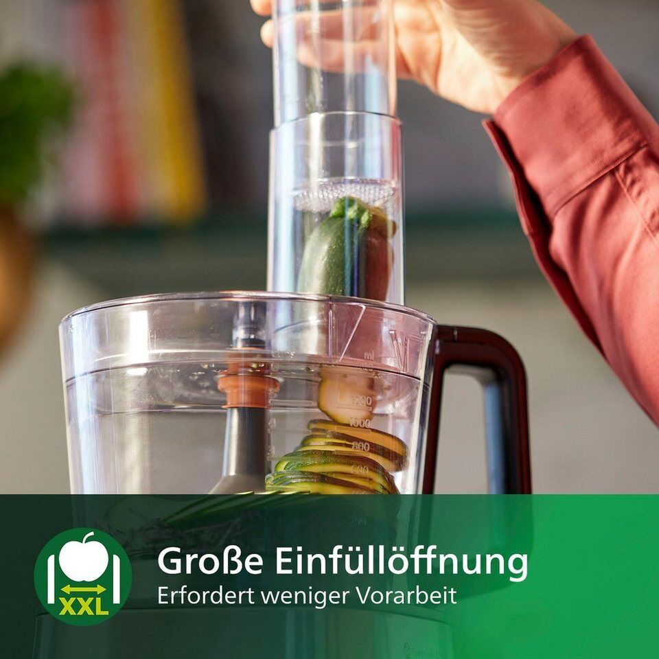 Philips Küchenmaschine HR7530/10 Viva Collection, 850 W, 2,1 l Schüssel, 31 Funk