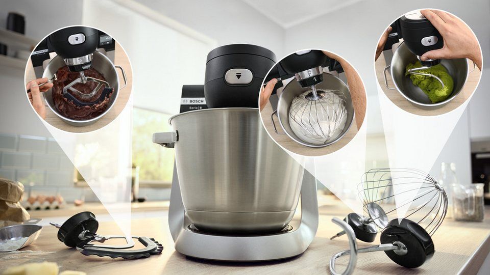 BOSCH Küchenmaschine Serie 6 MUMS6ZS18, 2 Schüsseln, integr. Waage, schwarz, 160