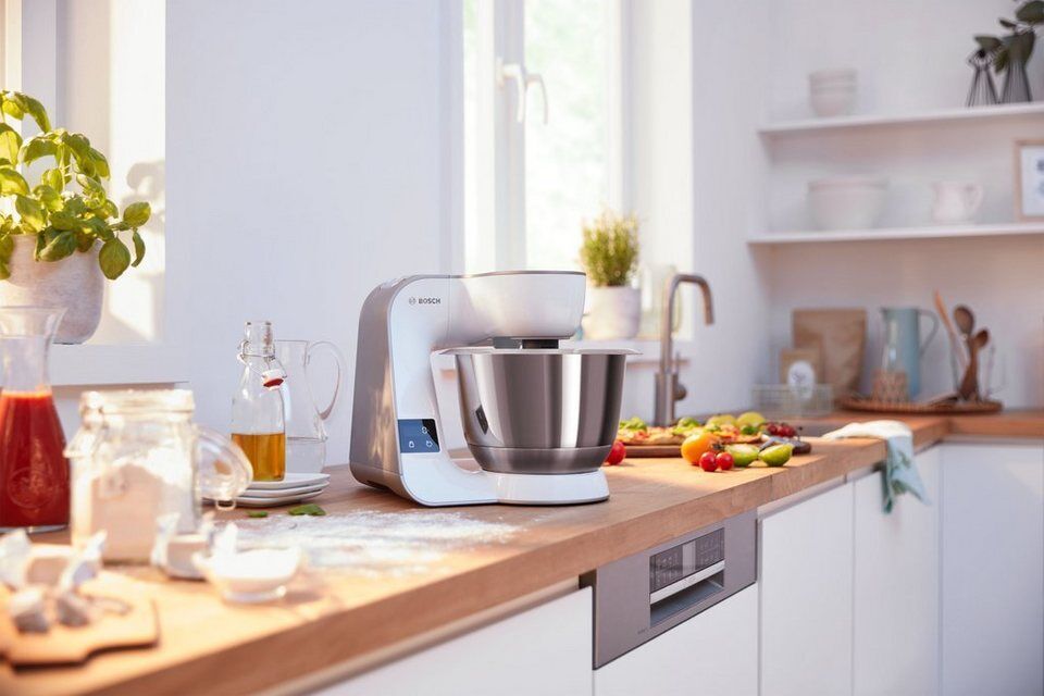 BOSCH Küchenmaschine Serie 4 MUM5XW20, integr. Waage, Durchlaufschnitzler, weiß/