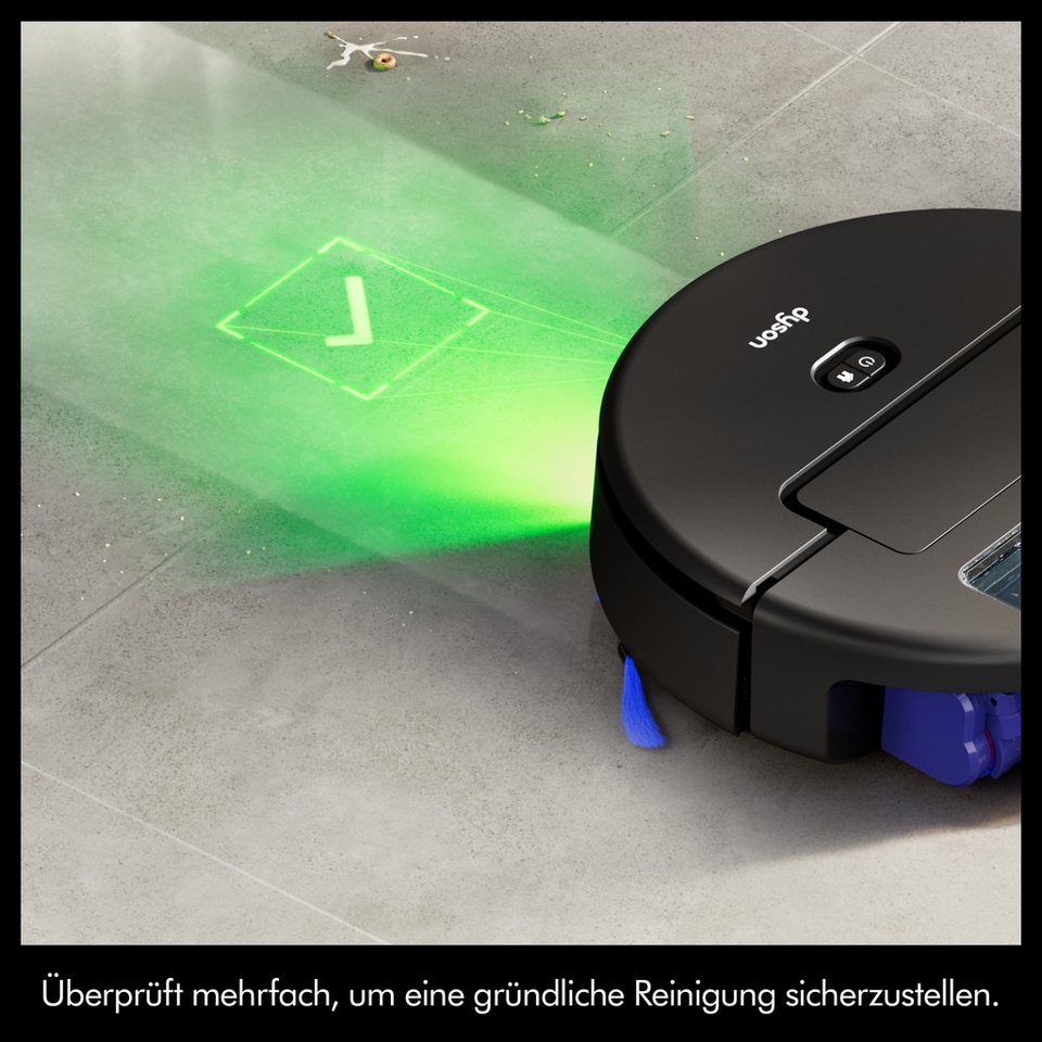 DYSON Saugroboter mit Wischfunktion spot+scrub Ai, beutellos, Beseitigt versteck