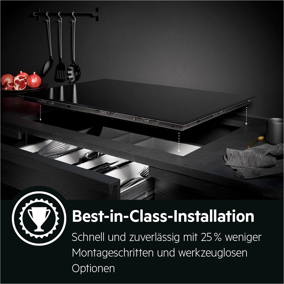 AEG Backofen-Set HH24BSISML, mit 1-fach-Teleskopauszug, Aqua Clean