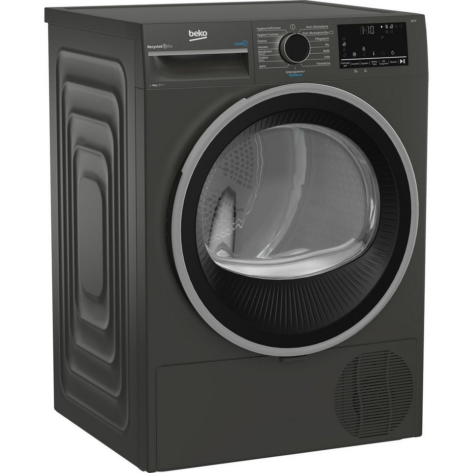 BEKO Wärmepumpentrockner Manhattan Gray B3T22491M, Dampffunktion, Silent-Program