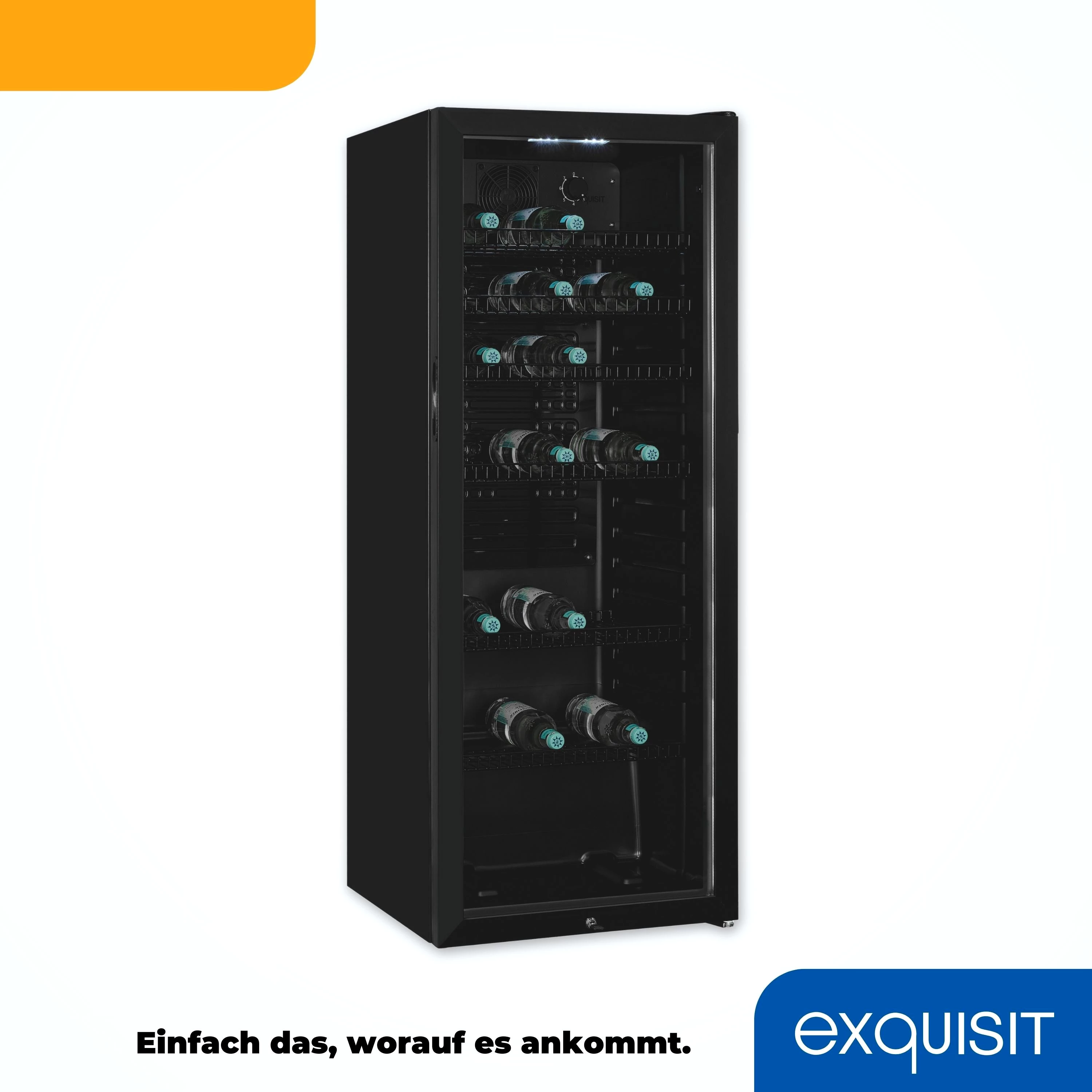 exquisit Getränkekühlschrank GKS240-GT-160C schwarz, 140 cm hoch, 54 cm breit