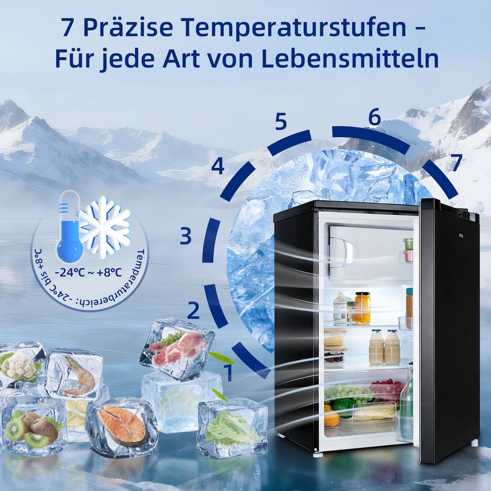CHiQ Table Top Kühlschrank Schnelle Kühlung, EEK C, 84.5 cm hoch, 54.9 cm breit,