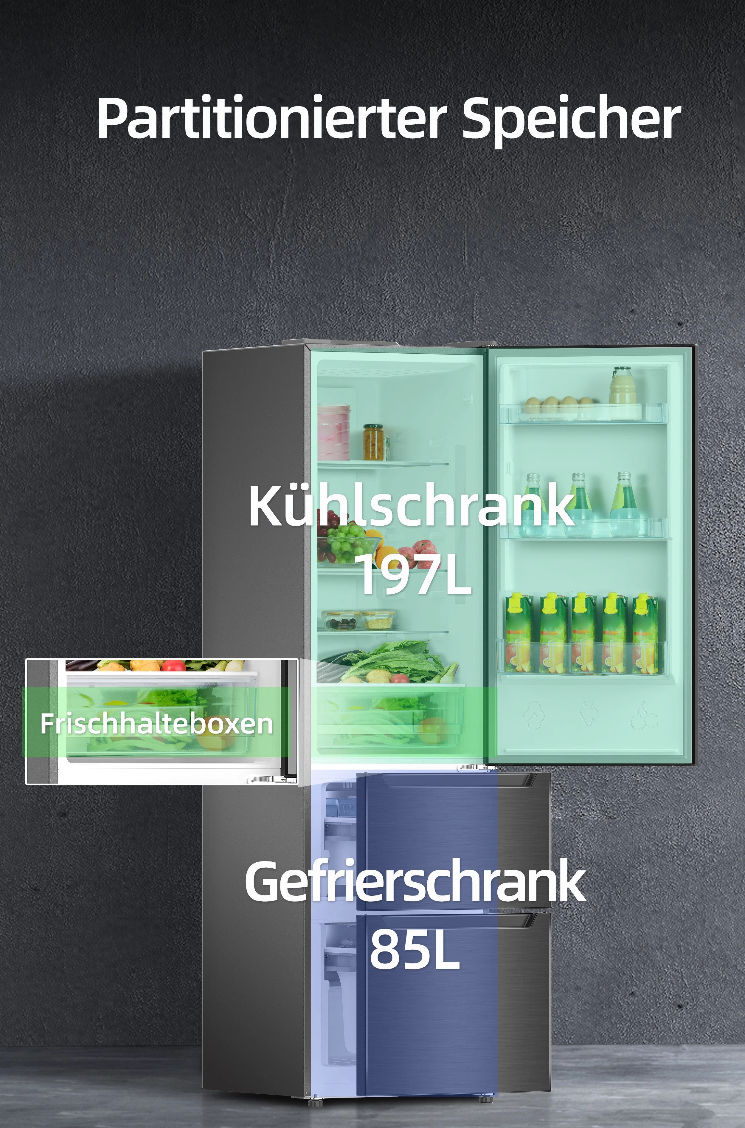 CHiQ French Door Optimal Frische+ CID282NEIBE, 19.2 cm hoch, 54 cm breit