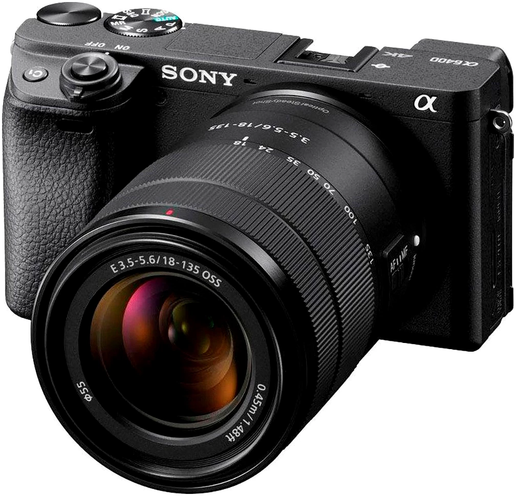 Sony Alpha 6400 + 18-135mm Objektiv Kompaktkamera (24,2 MP, Bluetooth)